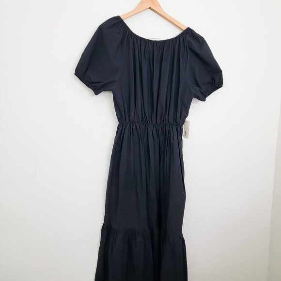 Matteau Drawcord Midi Dress in Black 3 6 NWT - Picture 7 of 9